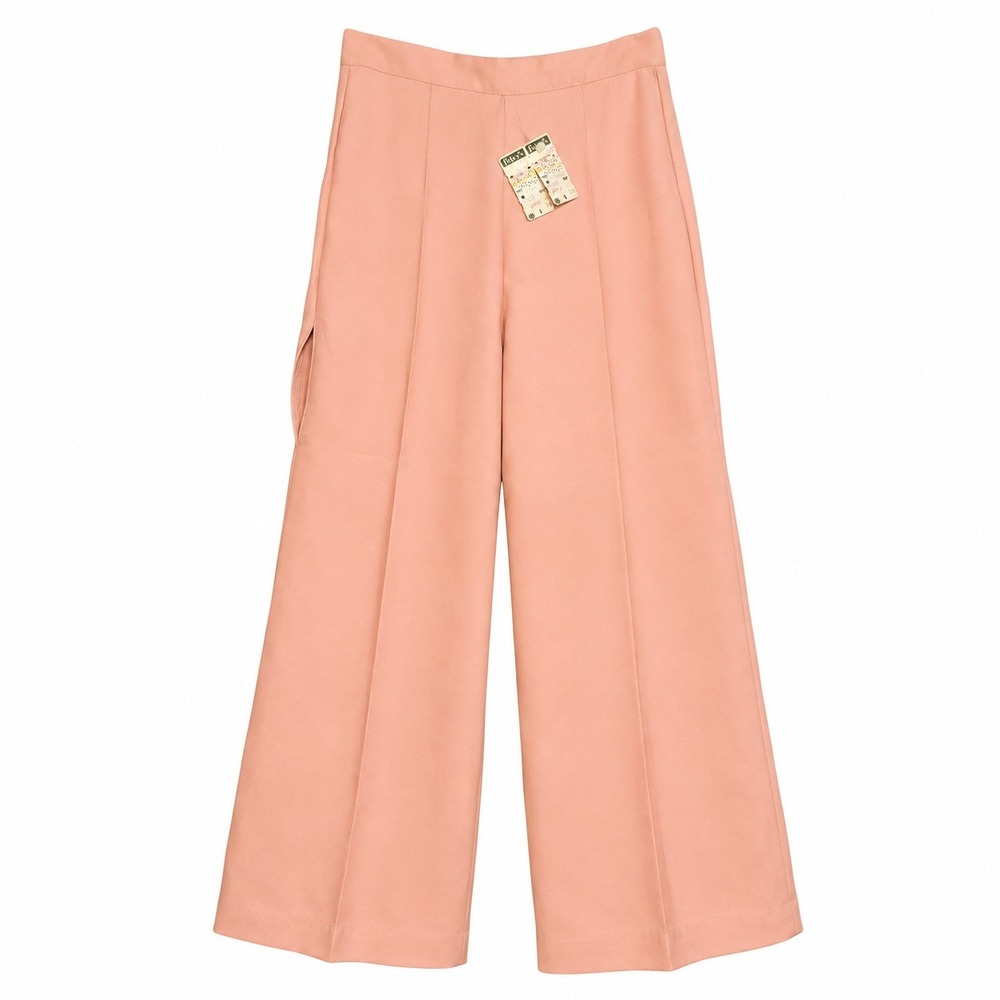 Foley's‎ Vintage 70s Wide Leg Trousers Womens 27 Peach Good High Rise Pleated